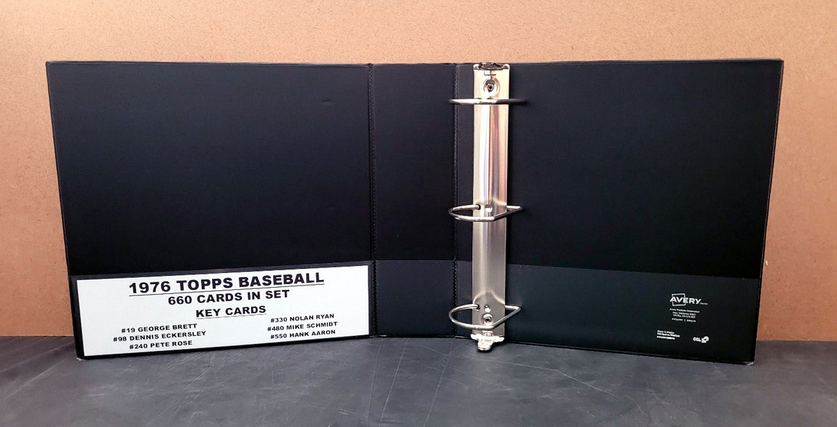 baseball card 3 ring binder 1976 Topps Baseball Cards Custom Made Album Binder 3 Sizes