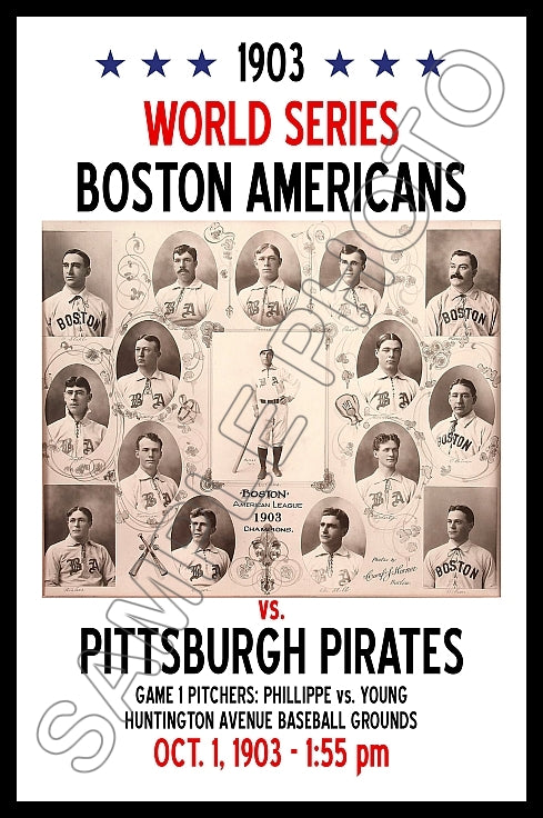 1903 World Series Poster 11X17 - Boston Americans vs. Pittsburgh