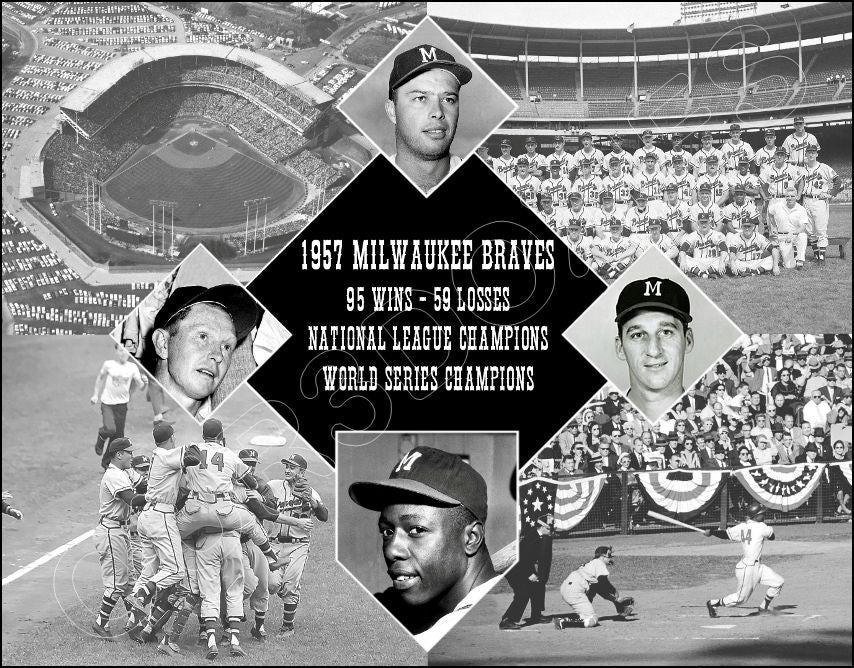 1957 Milwaukee Braves Diamond 11X14 Photo - Aaron Spahn Mathews - 1480 –  OUR3DOXIES