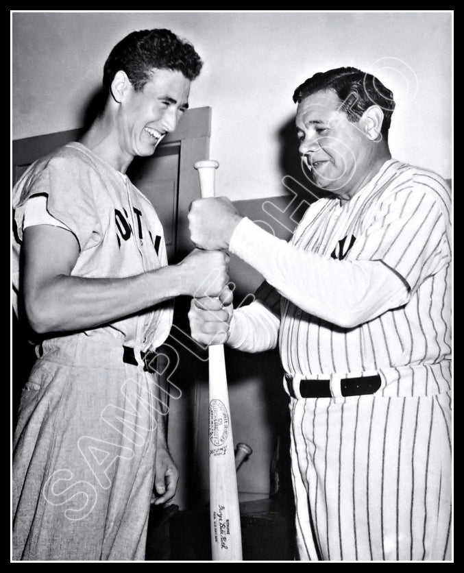 TED WILLIAMS at bat color portrait NICE 8x10 RED SOX