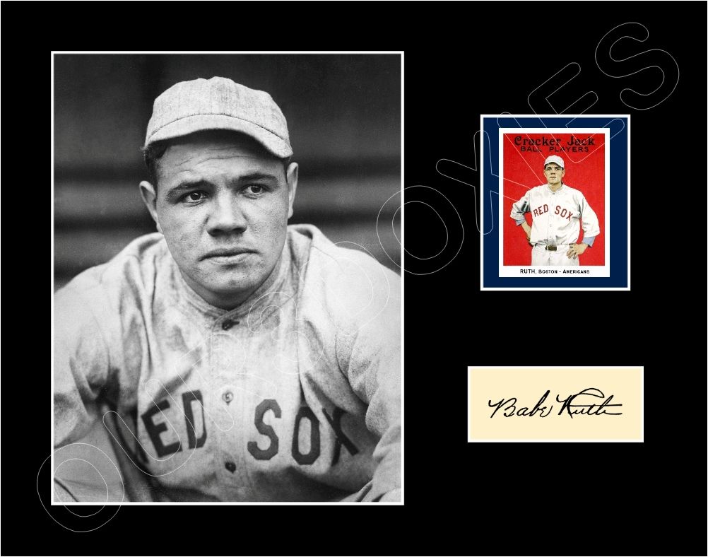 Babe Ruth 1915 Cracker Jack Card Matted Photo Display 11X14 - Boston R –  OUR3DOXIES