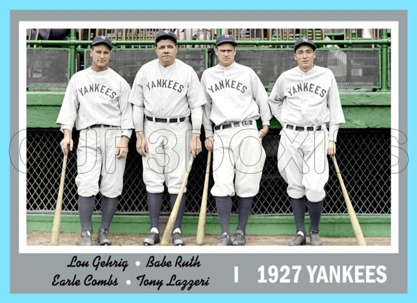 1927 Yankees Ruth Gehrig Combs Lazzeri 1970 Topps Custom Card - 4548