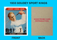 Bobby Jones 1933 Goudey Sport Kings Reproduction Card - 3706