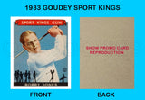 Bobby Jones 1933 Goudey Sport Kings Reproduction Card - 3706