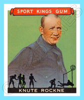 Knute Rockne 1933 Goudey Sport Kings Reproduction Card - 3707