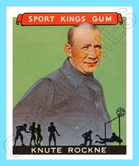 Knute Rockne 1933 Goudey Sport Kings Reproduction Card - 3707