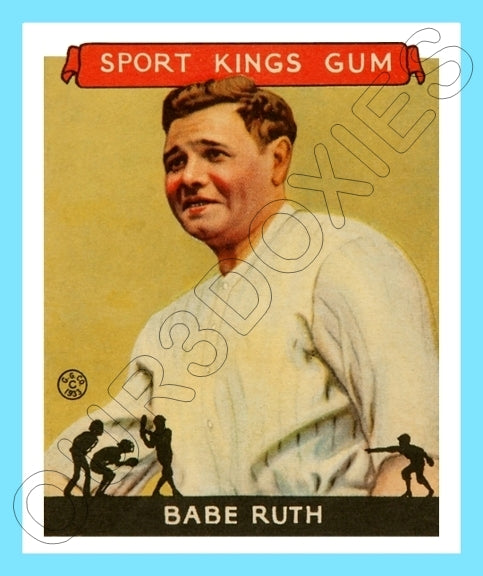Babe Ruth 1933 Goudey Sport Kings Reproduction Card - 3708