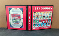 1933 Goudey Baseball Cards Custom Made Album Binder Inserts 3 Sizes - 3437