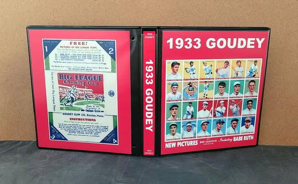 1933 Goudey Baseball Cards Custom Made Album Binder 3 Sizes - 3436