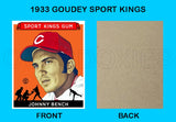 Johnny Bench 1933 Goudey Sport Kings Custom Card - 3686