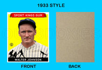 Walter Johnson 1933 Goudey Sport Kings Custom Card - 3690