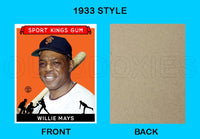 Willie Mays 1933 Goudey Sport Kings Custom Card - 3695