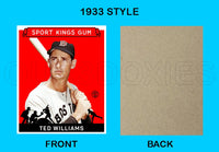 Ted Williams 1933 Goudey Sport Kings Custom Card - 3703