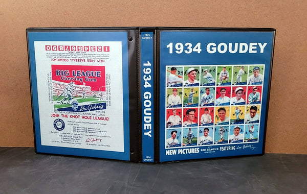 1934 Goudey Baseball Cards Custom Made Album Binder 3 Sizes - 3440