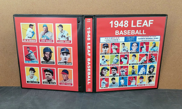 1948 Leaf Baseball Cards Custom Made Album Binder 3 Sizes - 3444