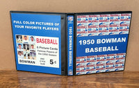 1950 Bowman Baseball Cards Custom Made Album Binder Inserts 3 Sizes - 3447