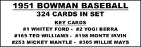 1951 Bowman Baseball Cards Custom Made Album Binder Inserts 3 Sizes - 3449