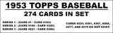 1953 Topps Baseball Cards Custom Made Album Binder Inserts 3 Sizes - 3453