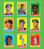 1958 Topps Baseball Cards Custom Made Album Binder Inserts 3 Sizes - 3467