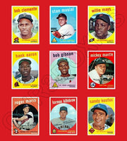 1959 Topps Baseball Cards Custom Made Album Binder Inserts 3 Sizes - 3469