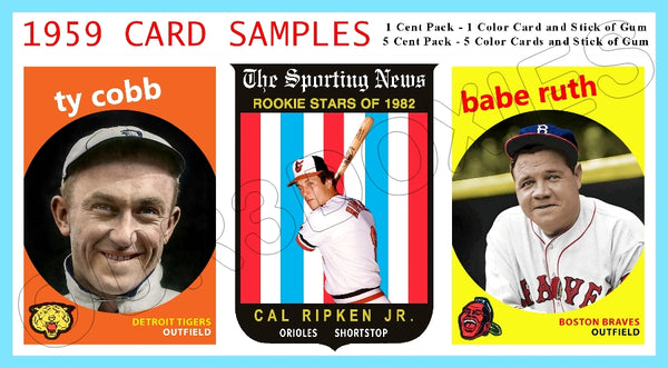 Ruth Cobb Ripken 1959 Topps Salesman Sample Panel Custom Card - 4712