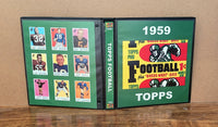 1959 Topps Football Cards Custom Made Album Binder Inserts 3 Sizes - 3475