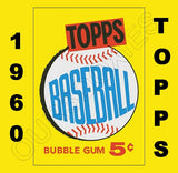 1960 Topps Baseball Cards Custom Made Album Binder Inserts 3 Sizes - 3481