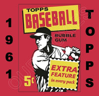 1961 Topps Baseball Cards Custom Made Album Binder Inserts 3 Sizes - 3489