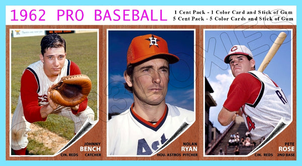 Bench Rose Ryan 1962 Topps Salesman Sample Panel Custom Card - 4713