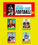 1963 Topps Football Cards Custom Made Album Binder Inserts 3 Sizes - 3503