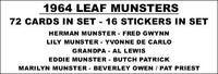 1964 Leaf Munsters Cards Custom Made Album Binder 3 Sizes - 3504