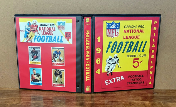 1964 Philadelphia Football Cards Custom Made Album Binder Inserts 3 Sizes - 3507