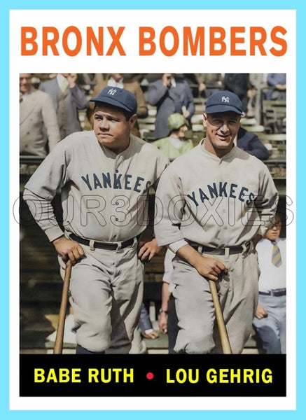 Babe Ruth Lou Gehrig 1964 Topps Custom Card - 4365