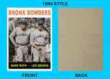Babe Ruth Lou Gehrig 1964 Topps Custom Card - 4365