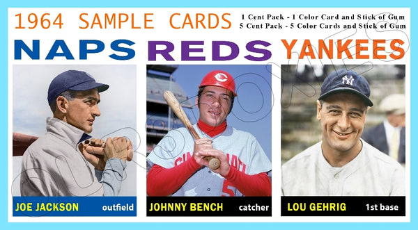 Gehrig Bench Jackson 1964 Topps Salesman Sample Panel Custom Card - 4714