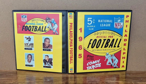 1965 Philadelphia Football Cards Custom Made Album Binder Inserts 3 Sizes - 3517