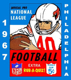 1967 Philadelphia Football Cards Custom Made Album Binder 3 Sizes - 3530