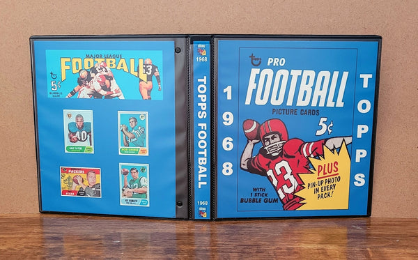 topps football card binder 1968 Topps Football Cards Custom Made Album Binder Inserts 3 Sizes