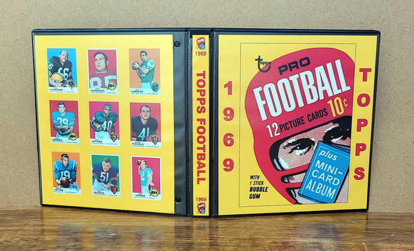 1969 Topps Football Cards Custom Made Album Binder Inserts 3 Sizes - 3543