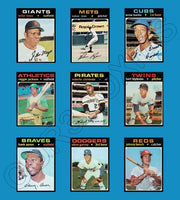 1971 Topps Baseball Cards Custom Made Album Binder Inserts 3 Sizes - 3555