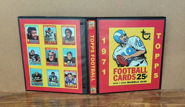 topps football card binder 1971 Topps Football Cards Custom Made Album Binder Inserts 3 Sizes