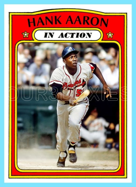 Hank Aaron In Action 1972 Topps Custom Card - 4729