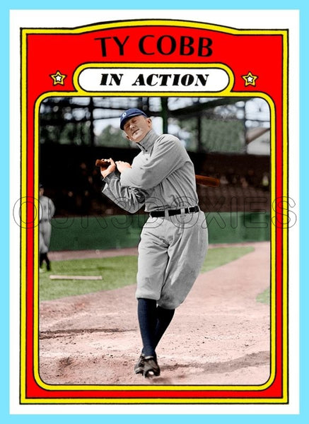 Ty Cobb In Action 1972 Topps Custom Card - 4737