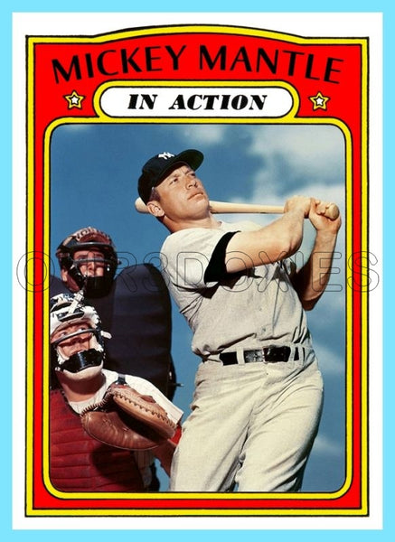 Mickey Mantle In Action 1972 Topps Custom Card - 4753