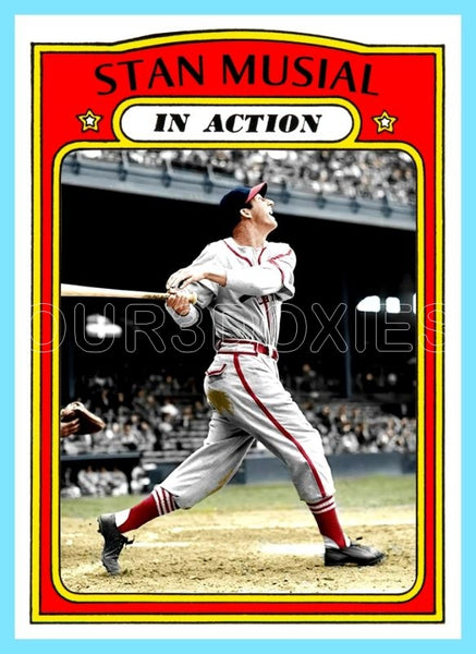 Stan Musial In Action 1972 Topps Custom Card - 4758