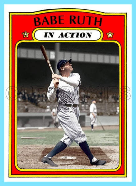 Babe Ruth In Action 1972 Topps Custom Card - 4764