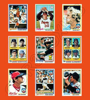 1978 Topps Baseball Cards Custom Made Album Binder Inserts 3 Sizes - 3585