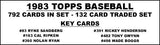 1983 Topps Baseball Cards Custom Made Album Binder Inserts 3 Sizes - 3599