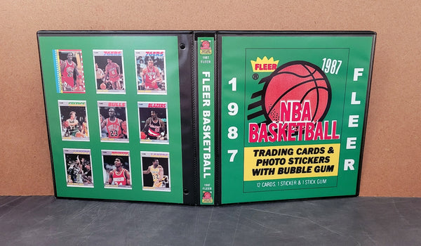 nba cards binder 1987 Fleer Basketball Cards Custom Made Album Binder 3 Sizes