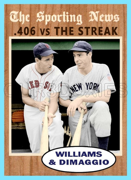 Ted Williams Joe Dimaggio 1962 Topps Custom Card - 4283